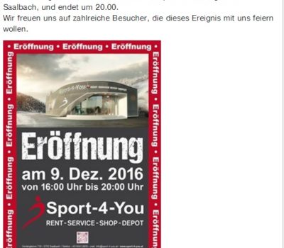 Beitrag Eröffnung Sport-4-You