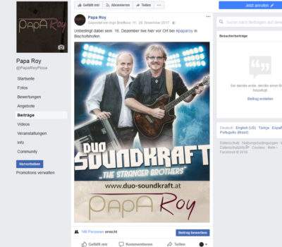 Papa Roy Facebookbeitrag