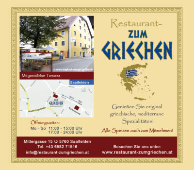 Visitenkarte Restaurnat zum Griechen