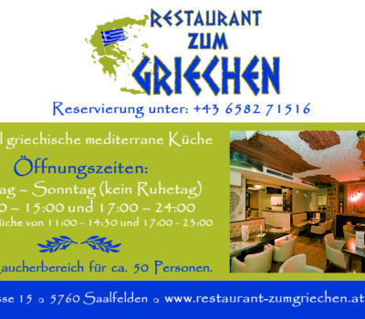 Inserat Restaurnat zum Griechen