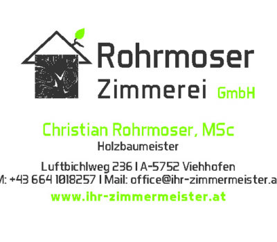 Visitenkarte Zimmerei Rohrmoser